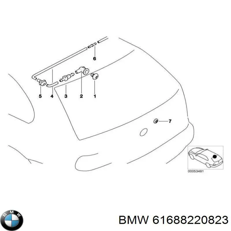 Форсунка омивача заднього скла на BMW X5 (E53)