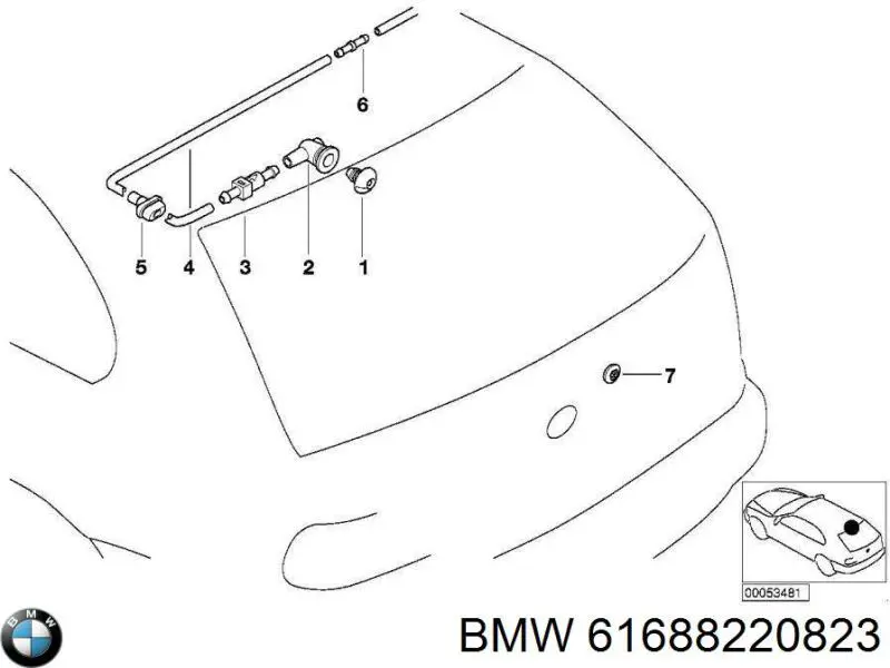 Купити 61688220823 BMW Форсунка омивача заднього скла