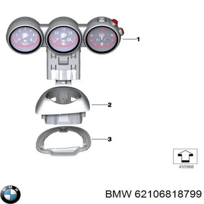 Щиток приладів додатковий BMW 62106818799 ціна, від 1218.43 USD