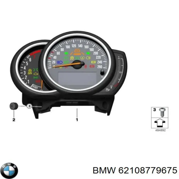 Щиток приладів додатковий BMW 62108779675 ціна, від 740.38 USD