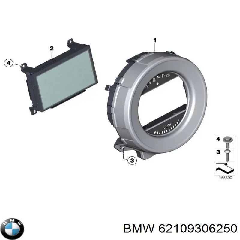 Щиток приладів додатковий BMW 62109306250 ціна, від 854.30 USD