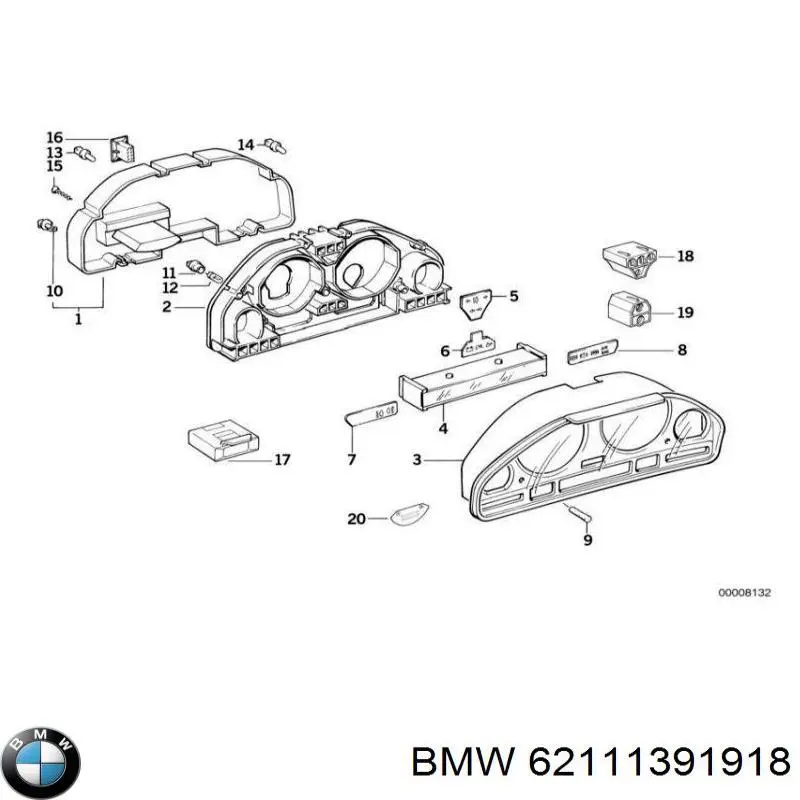 62111391918 BMW Щиток приладів