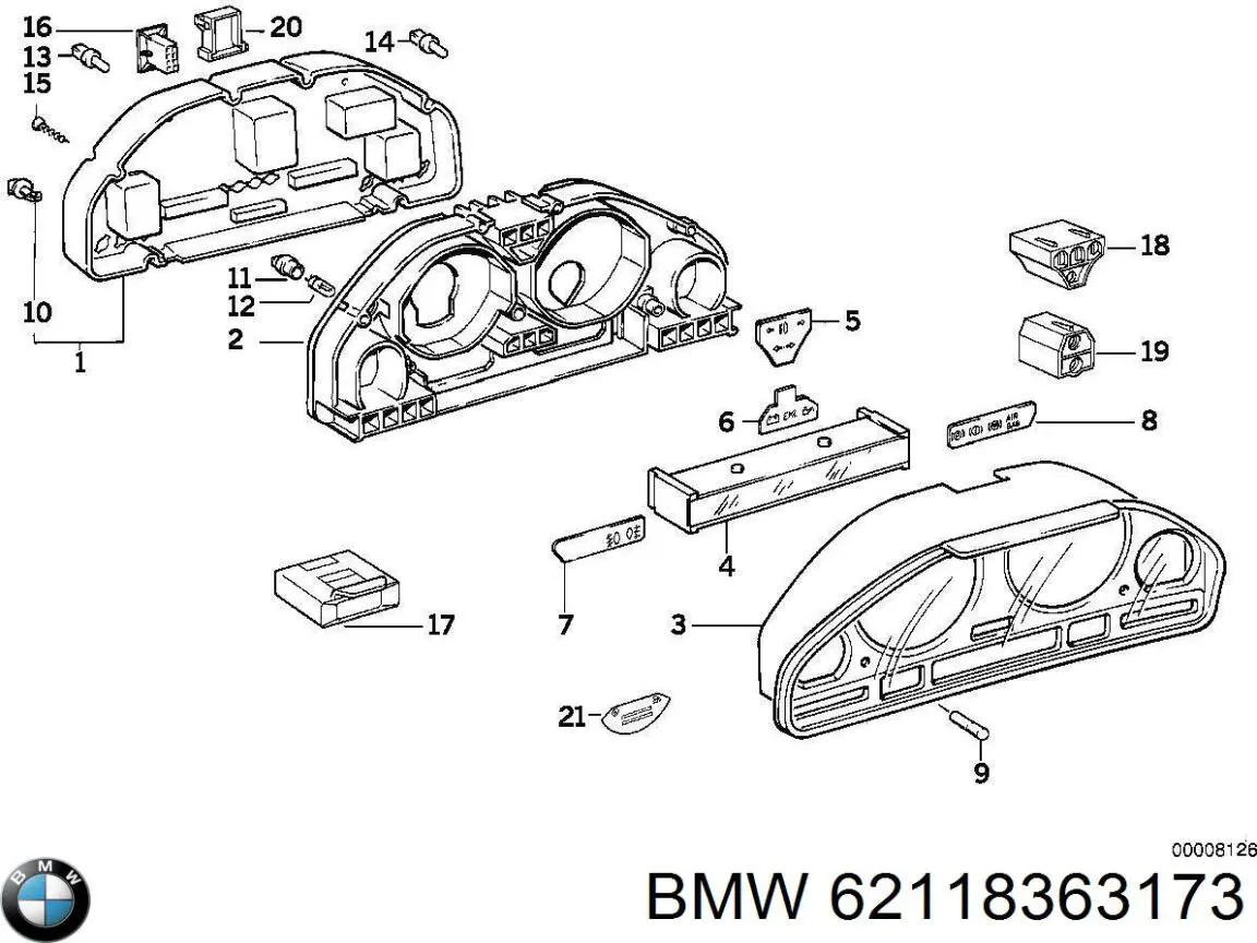 Щиток приладів додатковий BMW 62118363173 ціна, від 506.63 USD