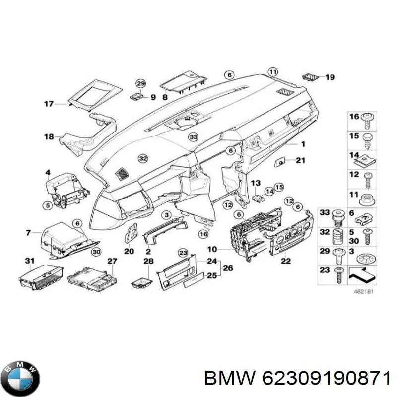 62309190871 BMW Дисплей-проєкції на лобове скло