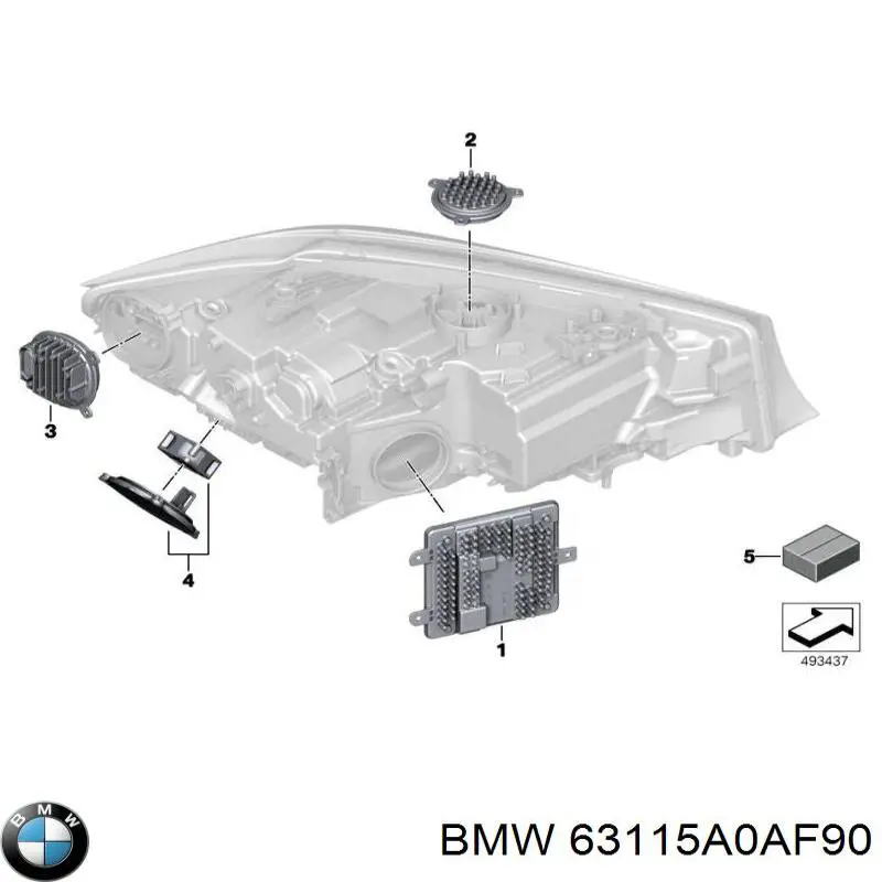 Купити 5A0AF90 BMW Модуль керування (ЕБК) адаптивного освітлення