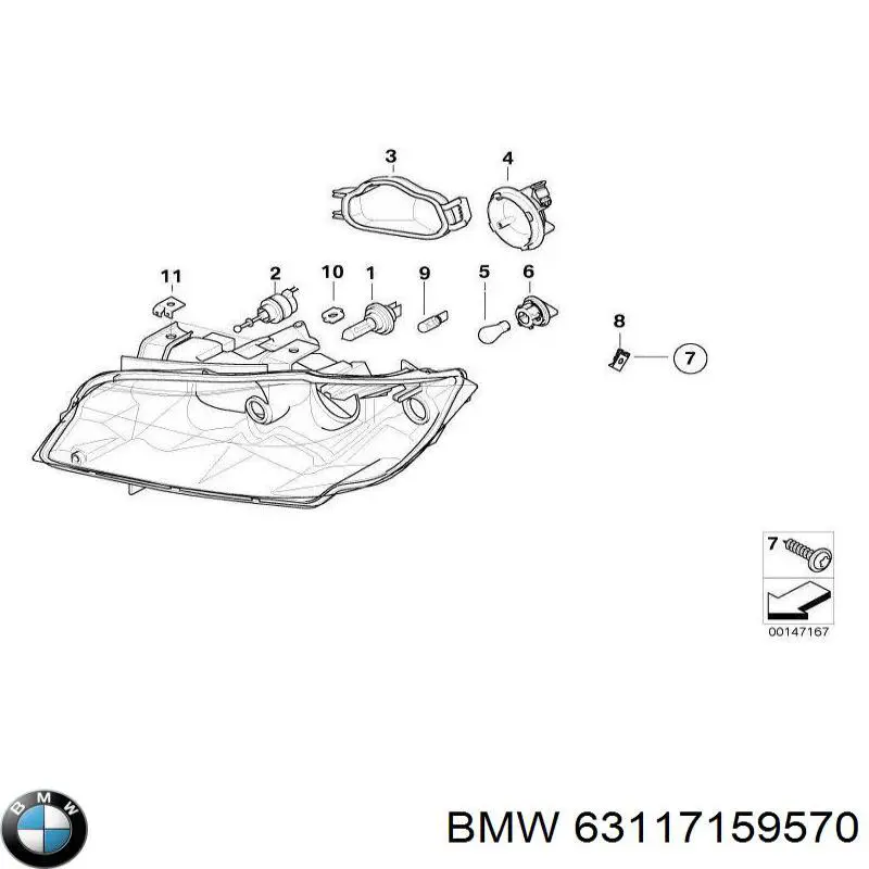Цоколь (патрон) лампочки покажчика поворотів BMW 63117159570 ціна, від 6.02 USD