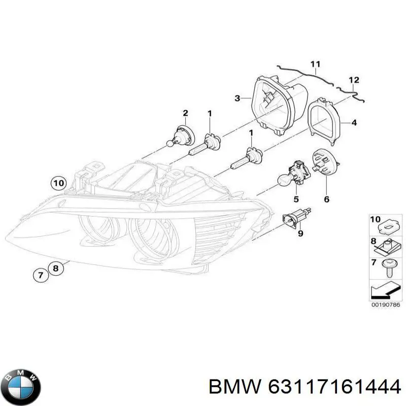 7161444 BMW Далеке, ближнє світло галоген