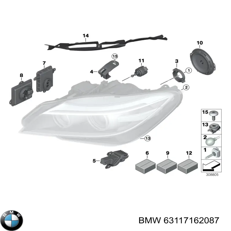 Цоколь лампи в фару BMW 63117162087
