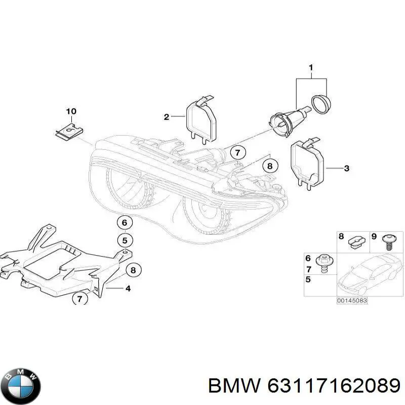 63117162089 BMW Кріплення фари передньої, лівої