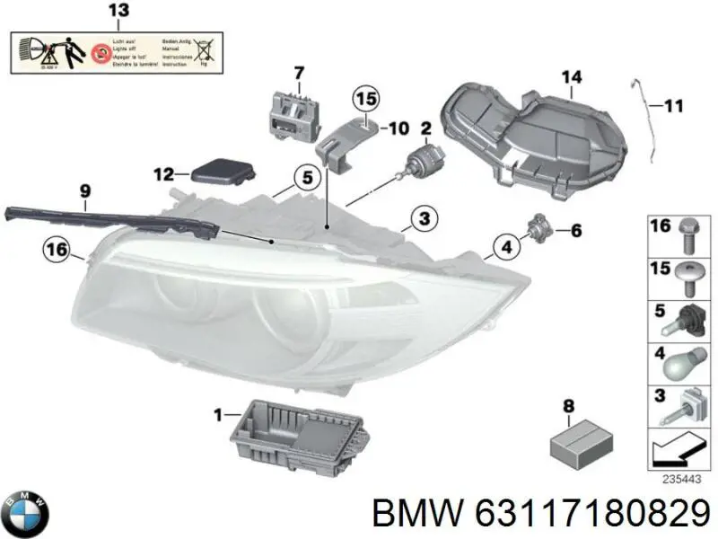 Модуль управління (ЕБУ) адаптивного освітлення правої фари BMW 63117180829 ціна, від 66.67 USD