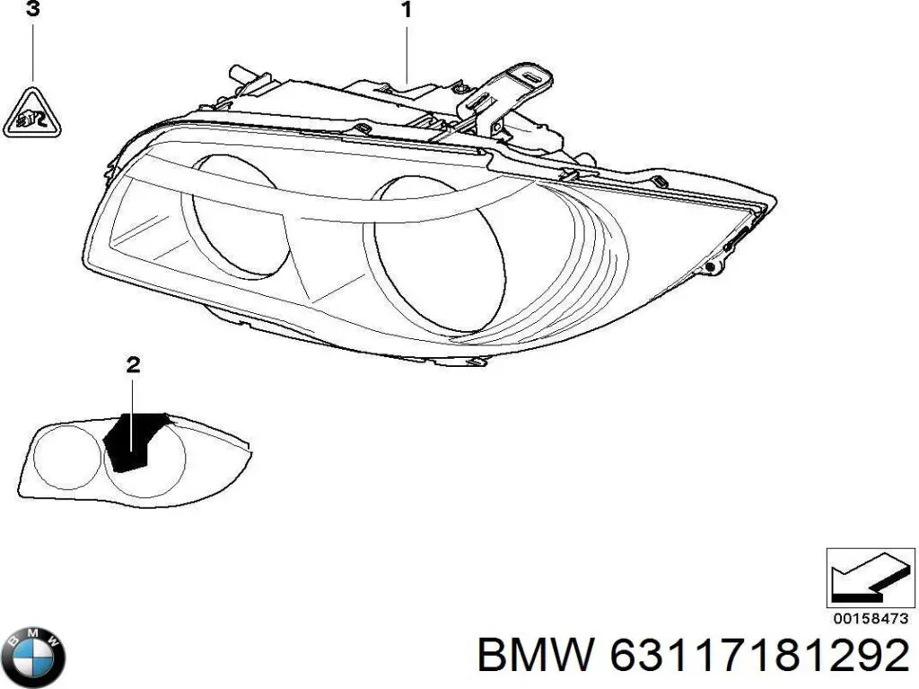 63117181292 BMW Основна фара - вставка