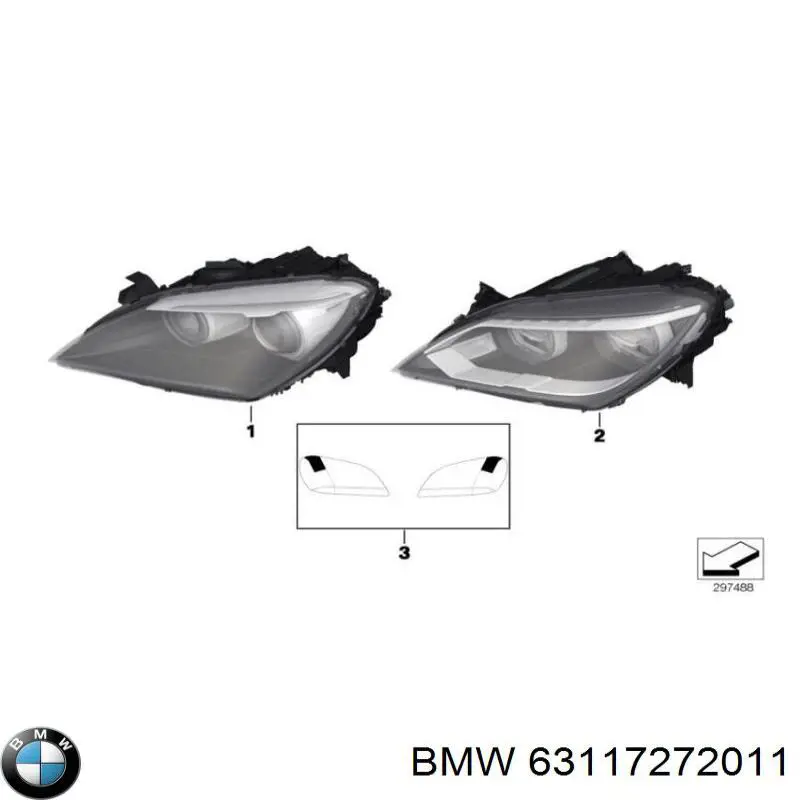 Фари BMW 63117272011 ціна, від 934.49 USD