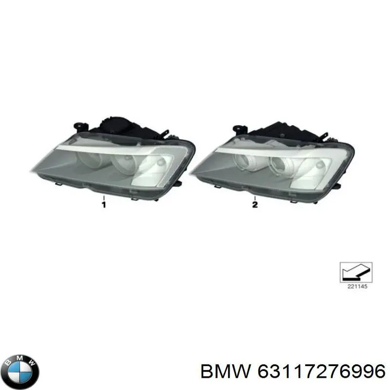 Основна фара - вставка BMW 63117276996 ціна, від 1300.43 USD