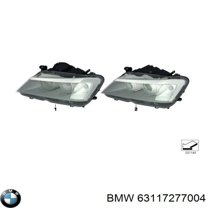 Основна фара - вставка BMW 63117277004 ціна, від 28.22 USD