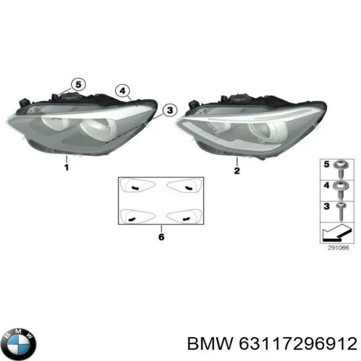 Основна фара - вставка BMW 63117296912 ціна, від 965.64 USD