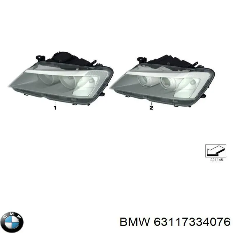 63117334076 BMW Основна фара - вставка