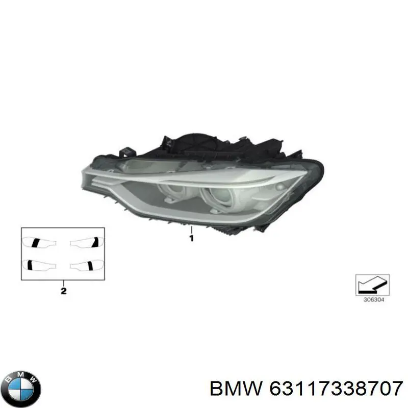 Купити 63117338707 BMW Фара ліва передня