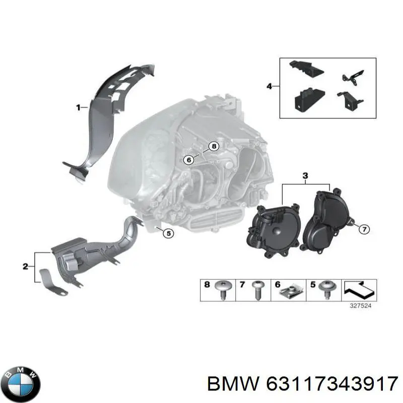 63117343917 BMW Кріплення фари передньої, лівої