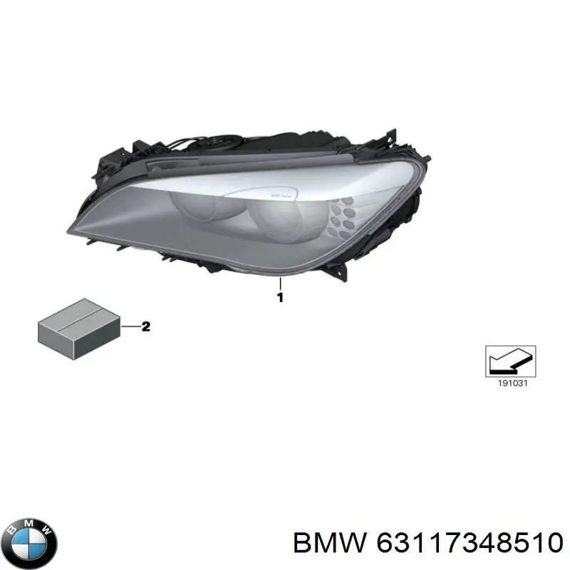 Основна фара - вставка BMW 63117348510 ціна, від 761.85 USD