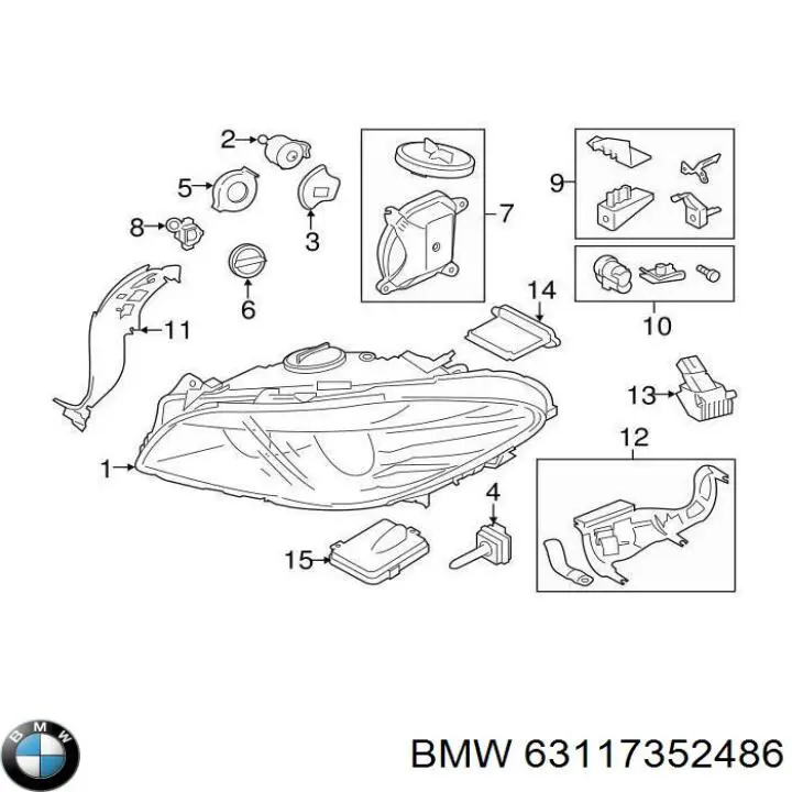 Фара права 63117352486 BMW