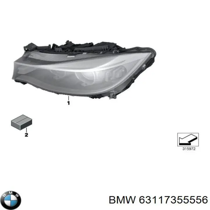 Фара правая BMW 63117355556 ціна, від 185.11 USD