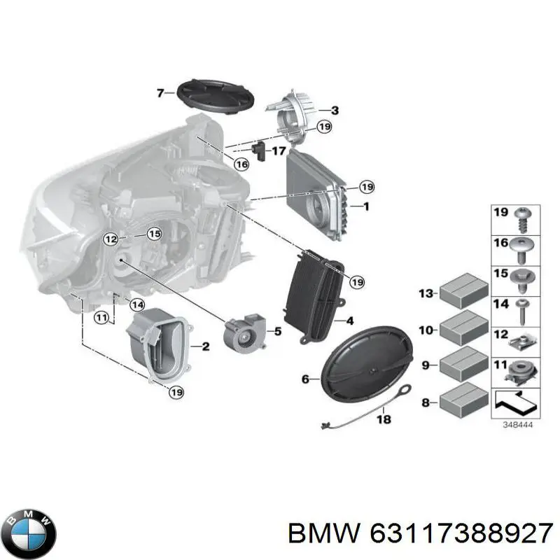 63117388927 BMW Фара ліва передня