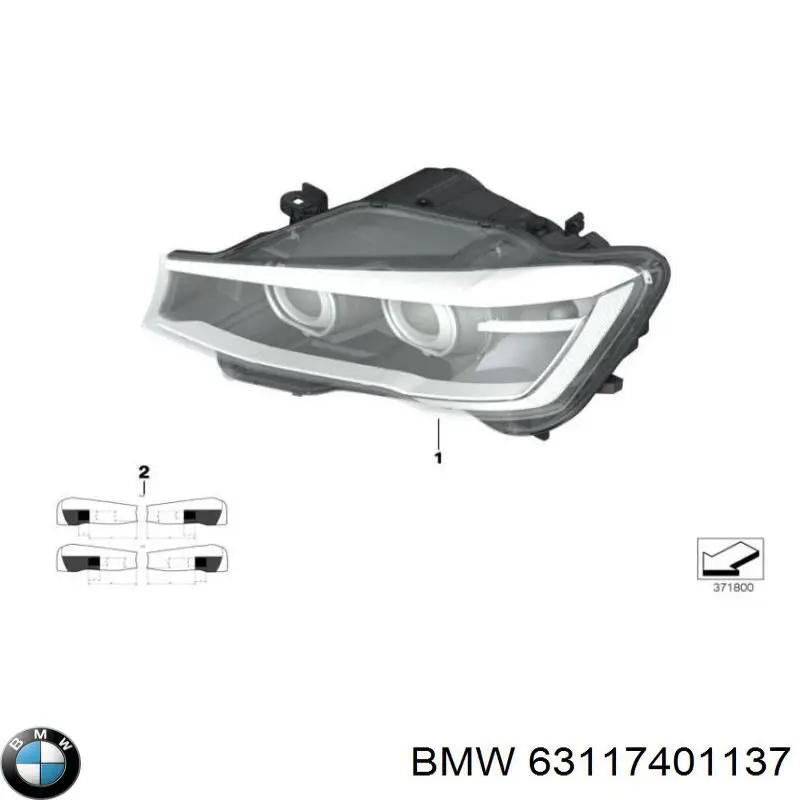 Фара ліва 63117401137 BMW