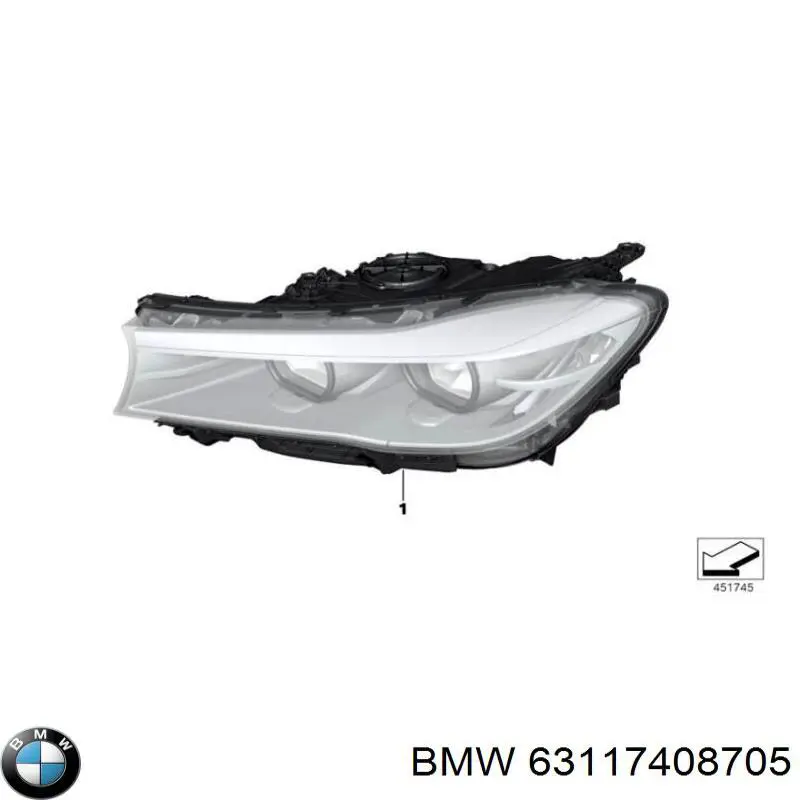 7408705 BMW Фара дальнього світла в зборі