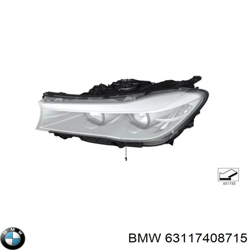 63117408715 BMW Фара ліва передня