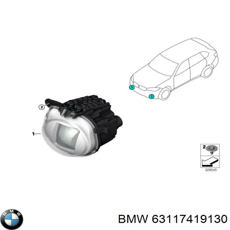 Туманка права BMW 63117494866 ціна, від 158.37 USD