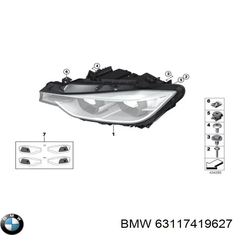 Фара ліва 63117419627 BMW