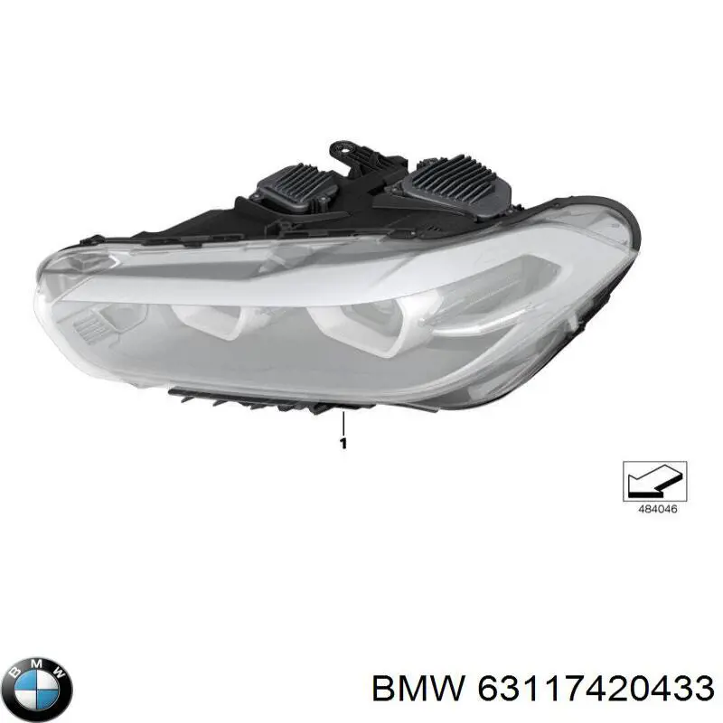 63117420433 BMW Фара ліва передня