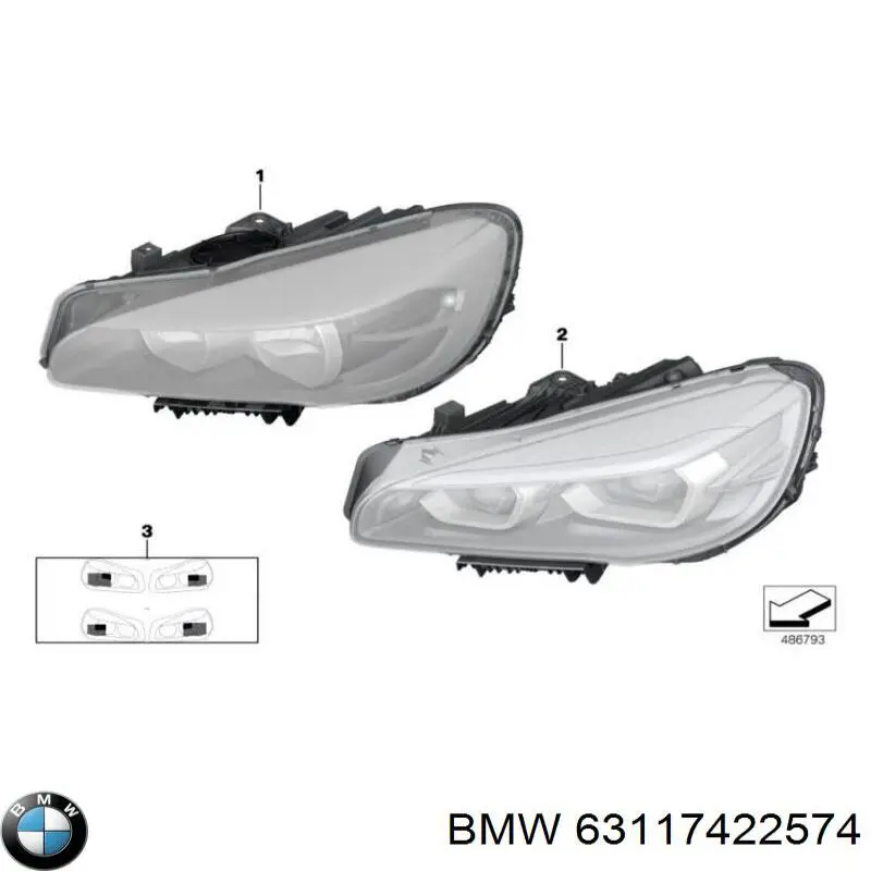 63117422574 BMW Фара передня права