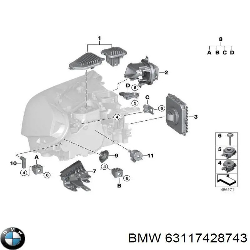  BMW 63117428743 ціна, від 44.04 USD