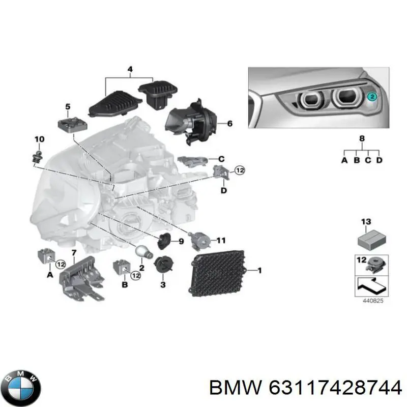  BMW 63117428744 ціна, від 44.23 USD