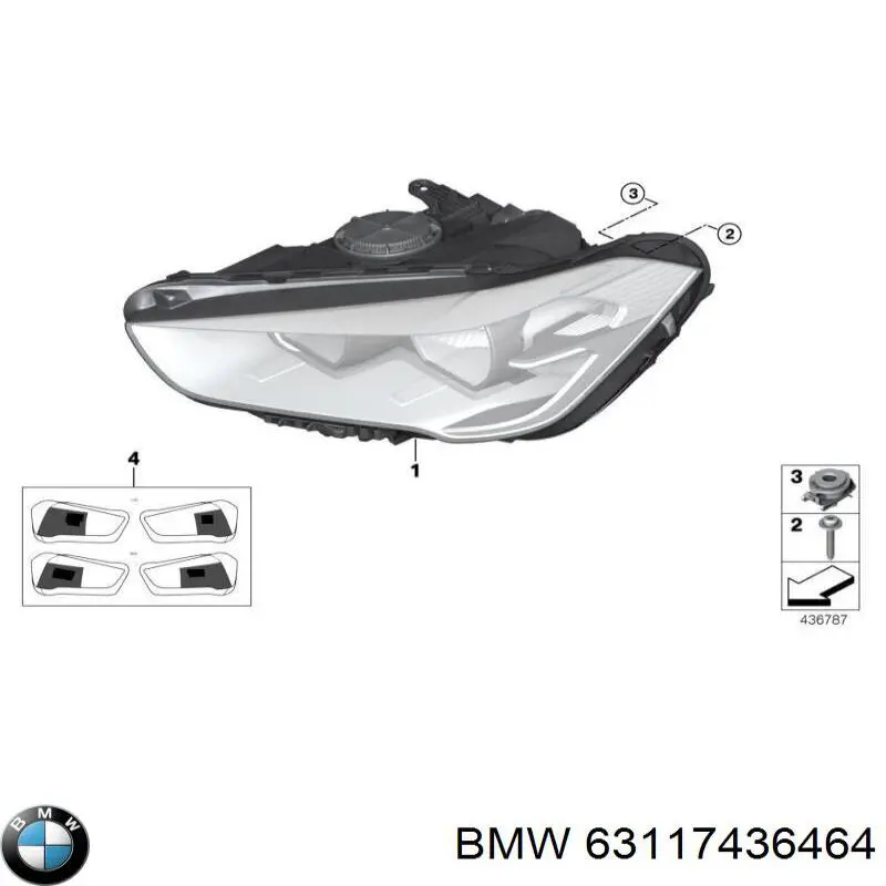 Основна фара - вставка BMW 63117436464 ціна, від 570.12 USD