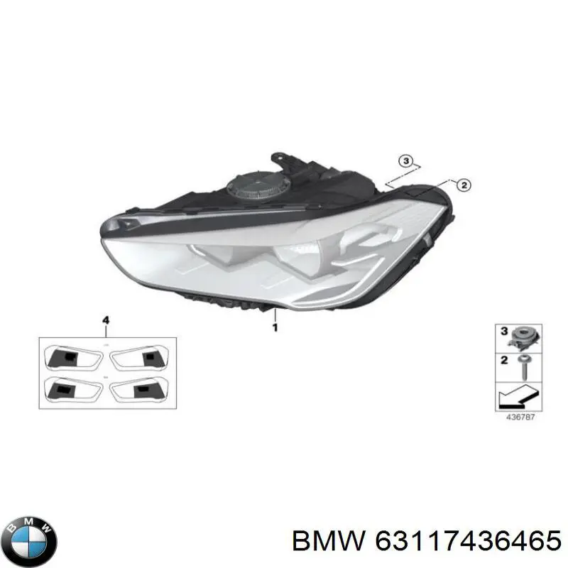 Фара дальнього світла в зборі BMW 63117436465 ціна, від 765.24 USD