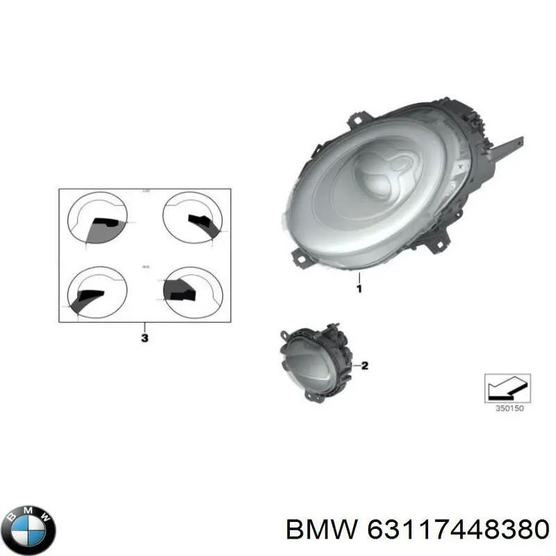 63117448380 BMW Основна фара - вставка