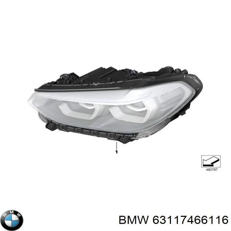 7466116 BMW Основна фара - вставка