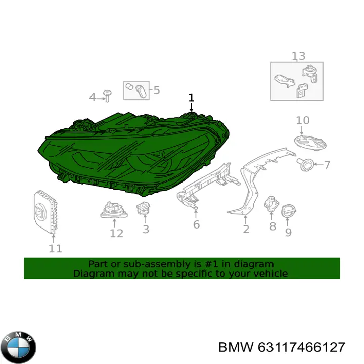 Фари BMW 63117466127 ціна, від 546.00 USD