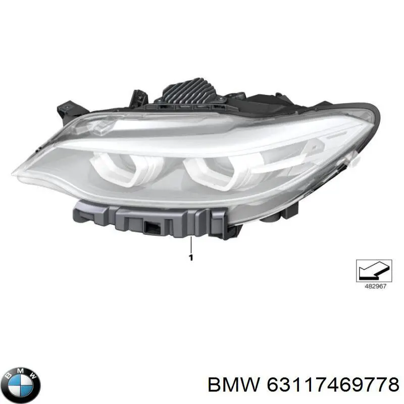 63117469778 BMW Фара правая