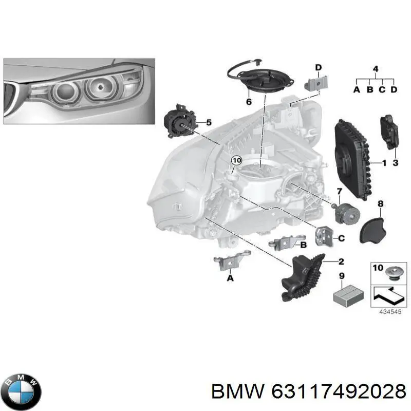 Модуль керування (ЕБУ) світлом фар 63117492028 BMW