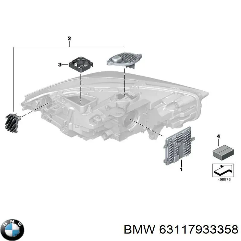 Модуль керування (ЕБК) адаптивного освітлення BMW 63117933358 ціна, від 76.02 USD