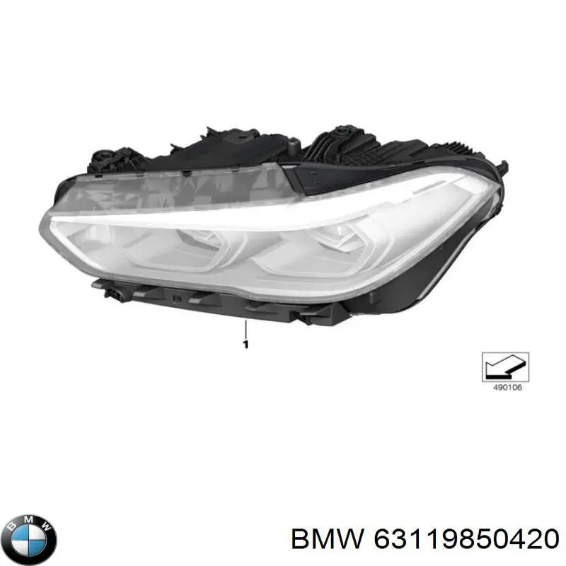 63119850420 BMW Фара передня права
