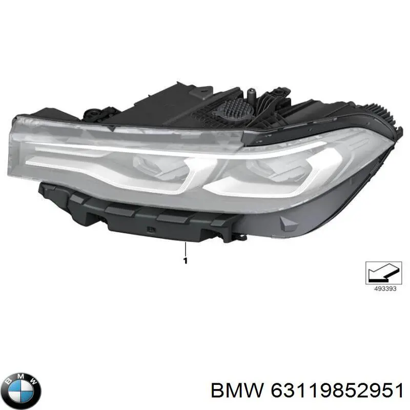 Основна фара в зборі ліва BMW 63117933321 ціна, від 564.33 USD