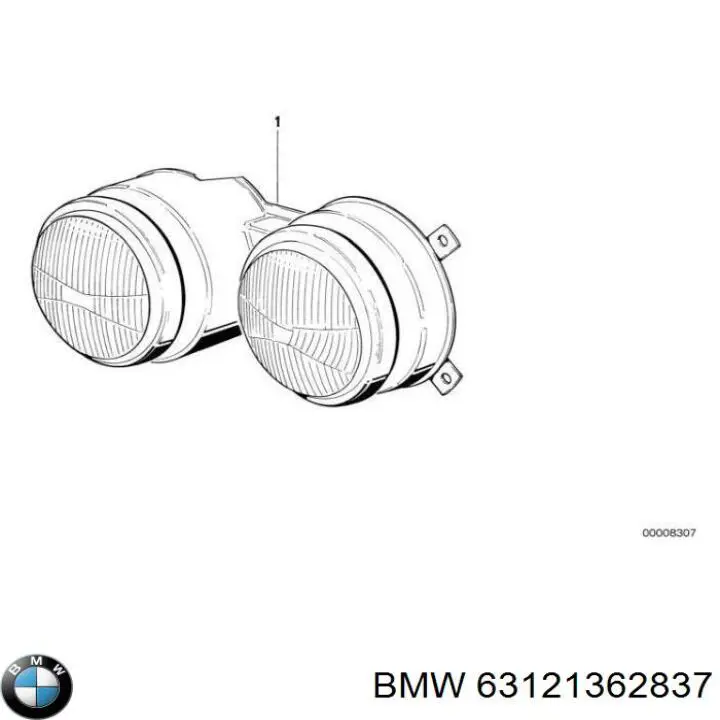 63121362837 BMW Фара дальнього світла в зборі