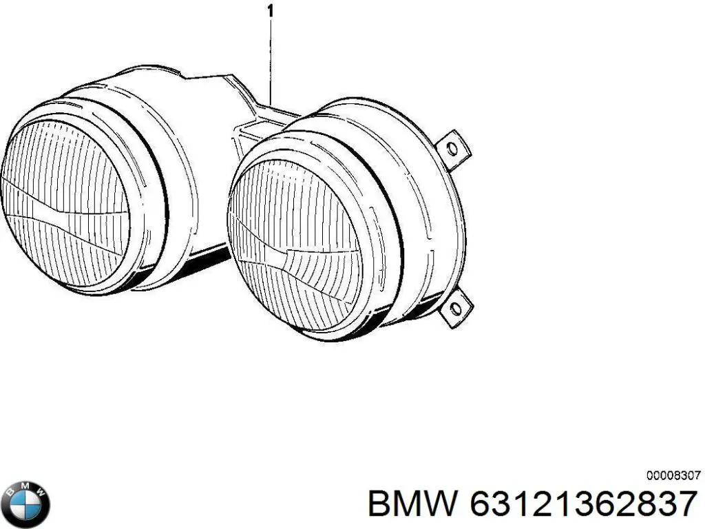 63121362837 BMW Фара левая (Омыватель фар)