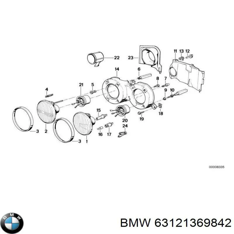 Купити 63121369842 BMW Лампа-фара внутрішня, ліва/права