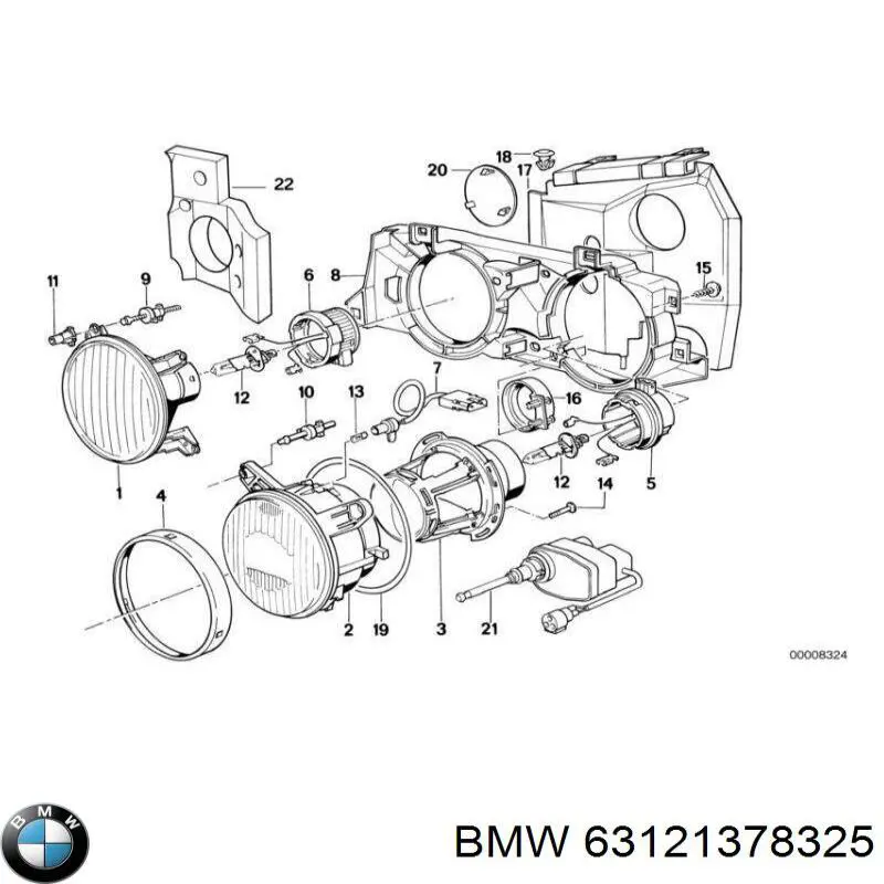 Кронштейн-адаптер кріплення фари передньої, лівої на BMW 5 (E34)