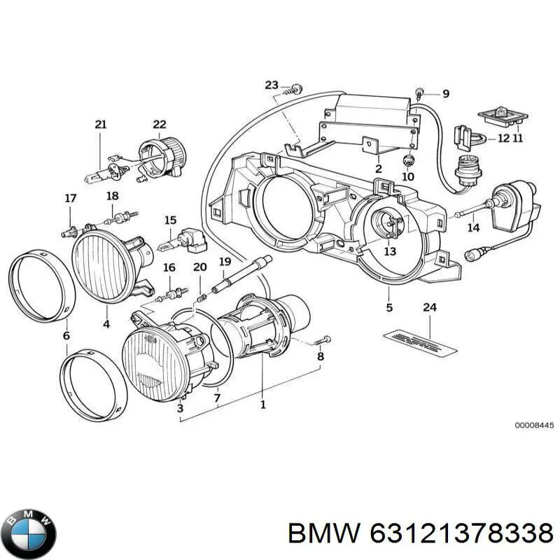 Фара права, внутрішня BMW 63121378338 ціна, від 31.94 USD